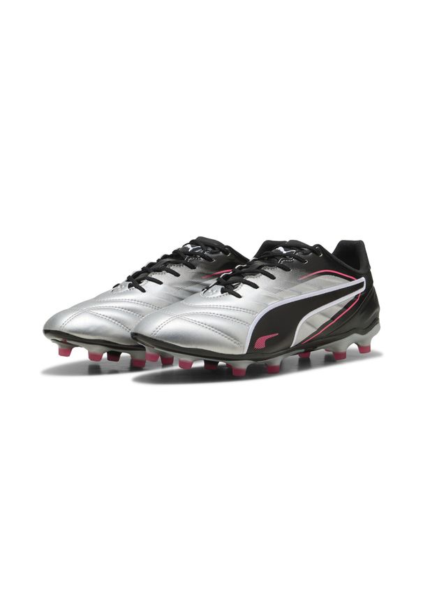 Puma - Buty piłkarskie KING Pro FG/AG PUMA Silver Black Sun Struck White Metallic Pink. Kolor: czarny, różowy, biały, wielokolorowy. Szerokość cholewki: normalna. Sport: piłka nożna