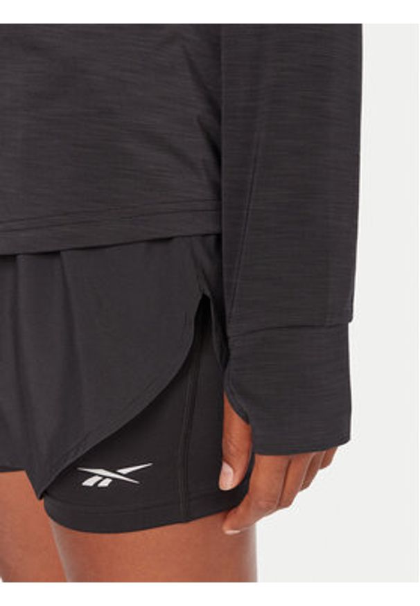 Reebok Koszulka techniczna RK25184CCW Czarny Slim Fit. Kolor: czarny. Materiał: syntetyk