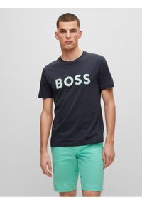 BOSS - Boss T-Shirt 50488793 Granatowy Regular Fit. Kolor: niebieski. Materiał: bawełna