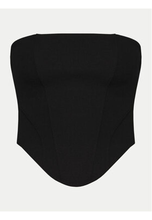 Gina Tricot Top 21293 Czarny Slim Fit. Kolor: czarny. Materiał: syntetyk