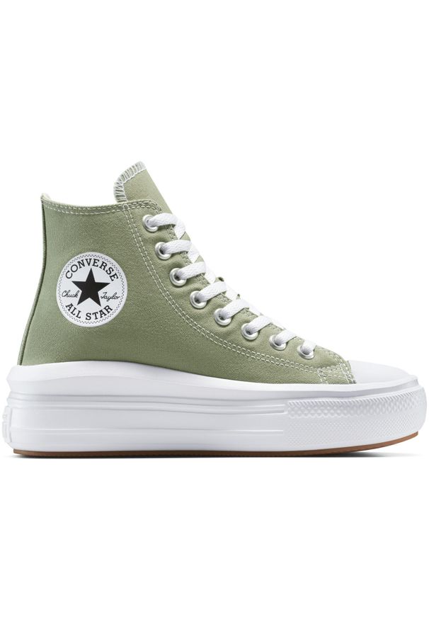 Adidasy Converse Chuck Taylor All Star Move, Kobiety. Kolor: szary, zielony, wielokolorowy. Materiał: materiał. Model: Converse All Star. Sport: fitness