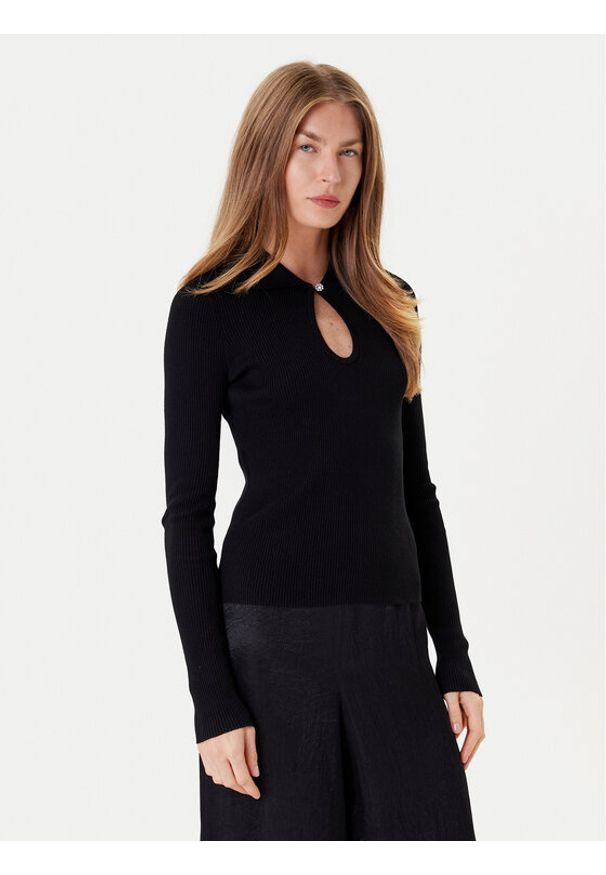 Marella Sweter Plume 2525366111 Czarny Regular Fit. Kolor: czarny. Materiał: wiskoza