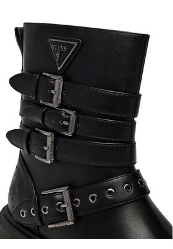 Guess Botki FLTSVO FAL10 Czarny. Kolor: czarny. Materiał: skóra