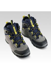 quechua - Buty turystyczne dla dzieci Quechua mh900 wysokie wodoodporne. Kolor: niebieski, zielony, wielokolorowy. Materiał: materiał, skóra. Szerokość cholewki: normalna. Sport: turystyka piesza
