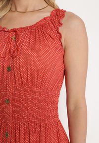Born2be - Czerwona Sukienka Abill. Kolor: czerwony. Długość rękawa: bez rękawów. Sezon: lato. Styl: boho, wakacyjny. Długość: maxi