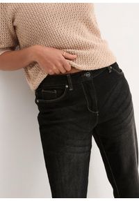bonprix - Dżinsy ze stretchem o kroju boyfriend, mid waist. Kolor: czarny #3