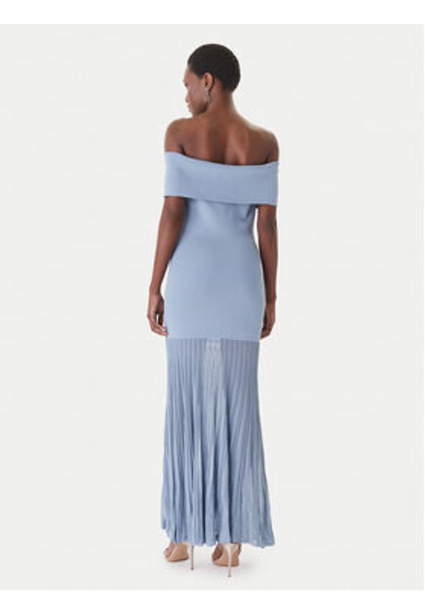 MICHAEL Michael Kors Sukienka dzianinowa MS683HGBFD Błękitny Slim Fit. Kolor: niebieski. Materiał: syntetyk