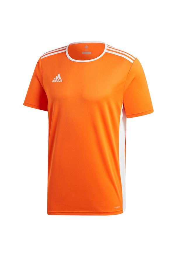 Adidas - Koszulka piłkarska dla dzieci adidas Entrada 18 Jersey JUNIOR. Kolor: biały, pomarańczowy, wielokolorowy. Materiał: jersey. Sport: piłka nożna