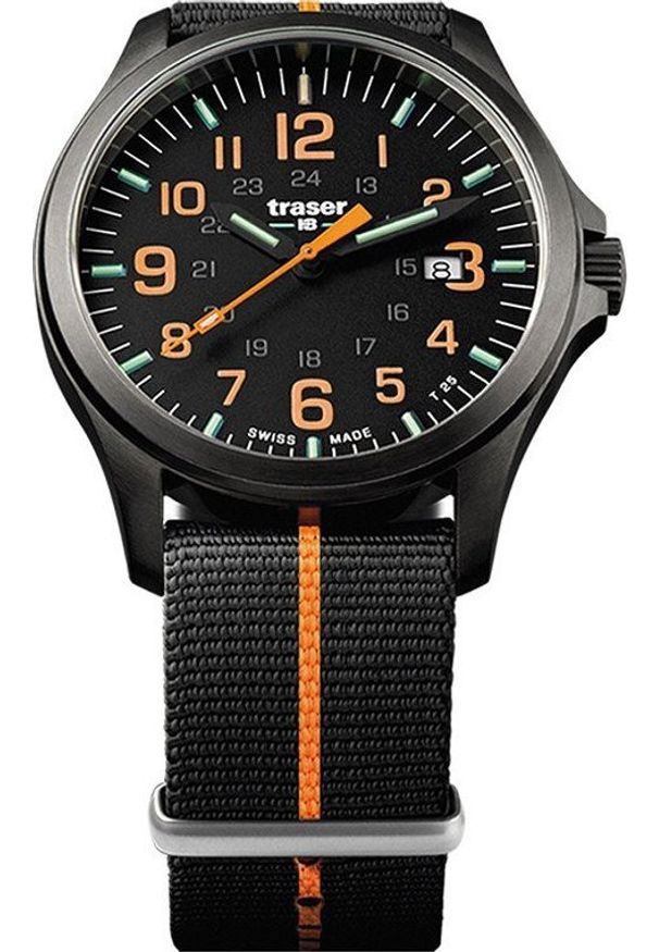 Zegarek Traser Zegarek męski Traser TS-107425 czarny. Kolor: czarny