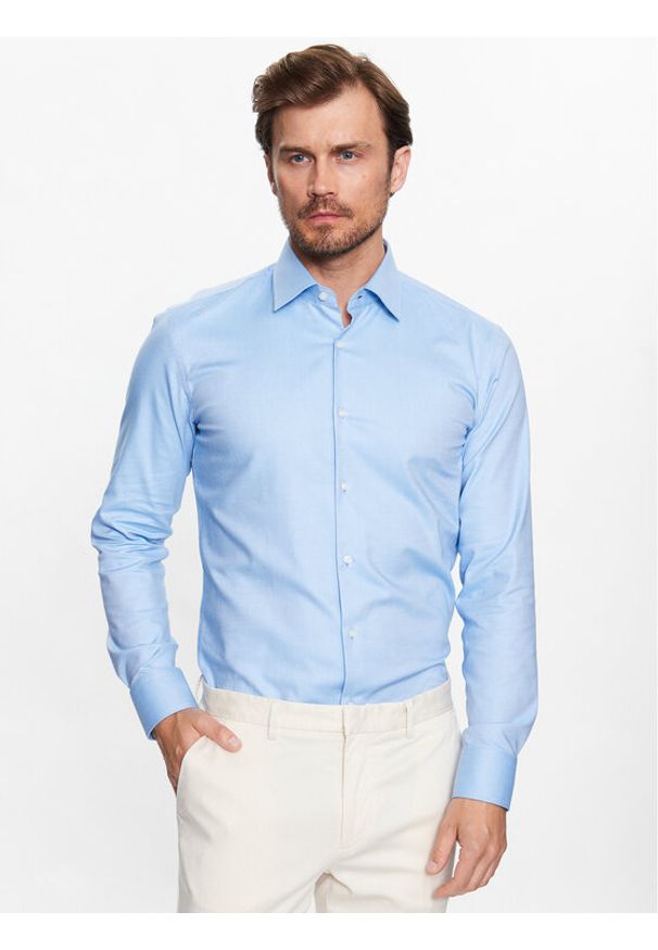 BOSS - Boss Koszula 50470583 Błękitny Slim Fit. Kolor: niebieski. Materiał: bawełna