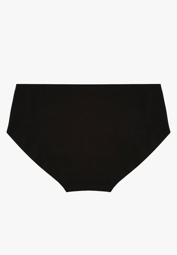 Renee - Czarne Majtki Figi High Waist z Bezszwowym Wykończeniem Kolaniris. Stan: podwyższony. Kolor: czarny. Materiał: jeans