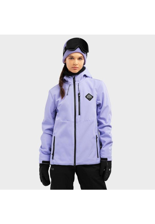 SIROKO - Kurtka snowboardowa damska W2-W Makalu. Kolor: niebieski. Materiał: softshell, materiał. Sezon: zima. Sport: snowboard