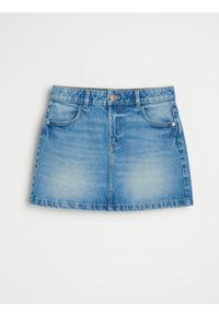 Sinsay - Jeansowa spódnica mini - niebieski. Kolor: niebieski. Materiał: jeans #1