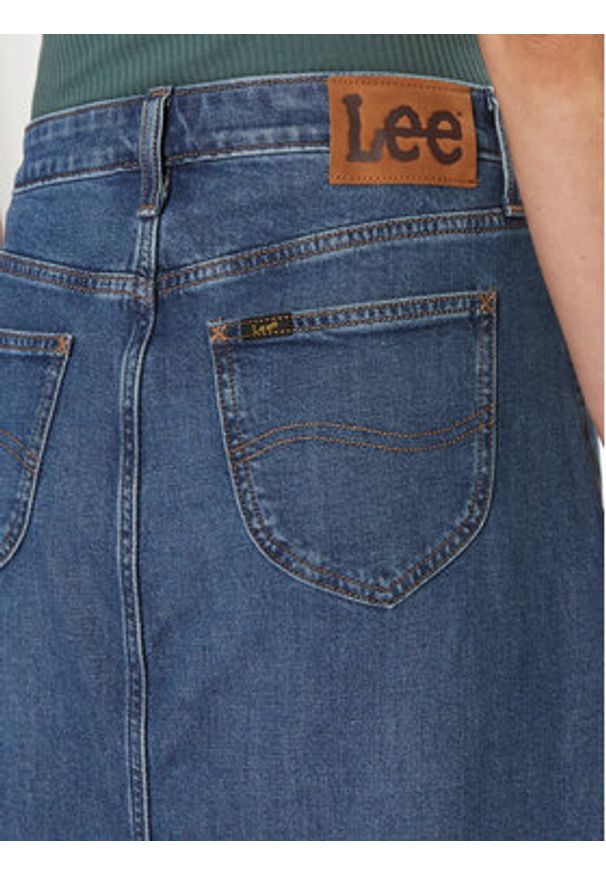 Lee Spódnica jeansowa 112349007 Niebieski Loose Fit. Kolor: niebieski. Materiał: bawełna