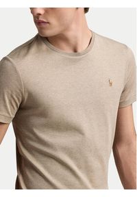Polo Ralph Lauren T-Shirt 710740727089 Beżowy Custom Slim Fit. Typ kołnierza: polo. Kolor: beżowy. Materiał: bawełna #4