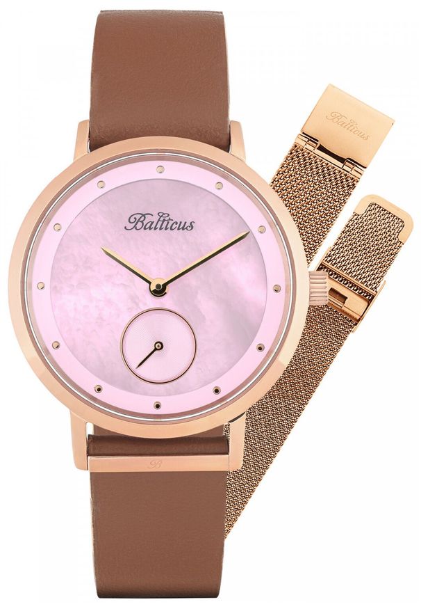 BALTICUS - Zegarek damski Balticus BLT-BALNSRP-P brązowy. Kolor: brązowy