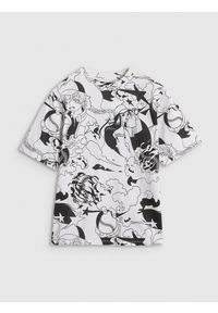 4f - 4F T-shirt oversize z nadrukiem dziewczęcy - multikolor 134 (8-9 lat). Kolor: wielokolorowy. Materiał: skóra. Wzór: nadruk. Sezon: lato