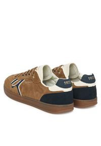 Pepe Jeans Sneakersy Ball Mix M PMS000009 Brązowy. Kolor: brązowy. Materiał: zamsz, skóra