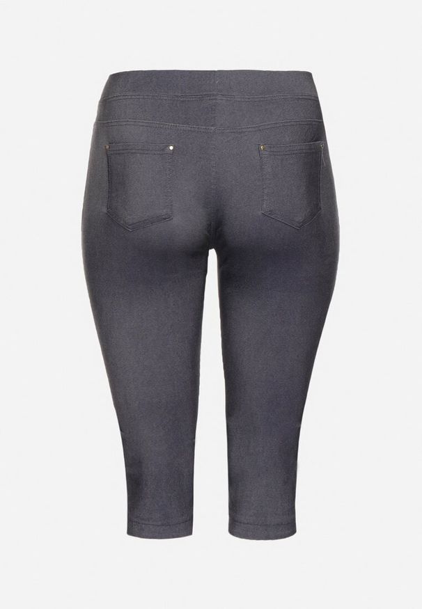 Born2be - Granatowe Spodnie z Bawełny o Kroju Capri Dolonissa. Okazja: na co dzień. Kolor: niebieski. Materiał: bawełna. Styl: młodzieżowy, elegancki, casual
