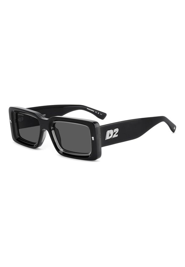 Dsquared - Okulary przeciwsłoneczne męskie DSQUARED2 D2 0142/S 08A, rozmiar 52 mm. Kolor: szary, wielokolorowy, czarny. Sport: turystyka piesza