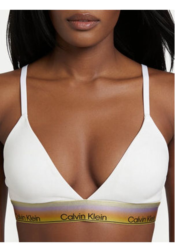Calvin Klein Biustonosz bezfiszbinowy LV00QF8865 Biały. Kolor: biały. Materiał: bawełna