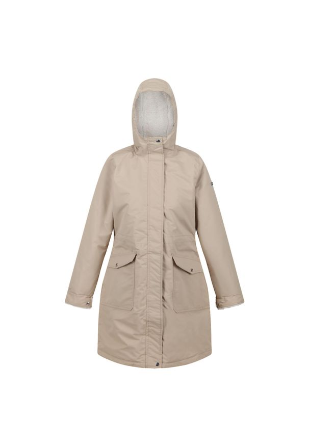 Regatta - Damska Kurtka Parka Ocieplana Przeciwdeszczowa Romine. Kolor: wielokolorowy, biały, beżowy. Sport: turystyka piesza