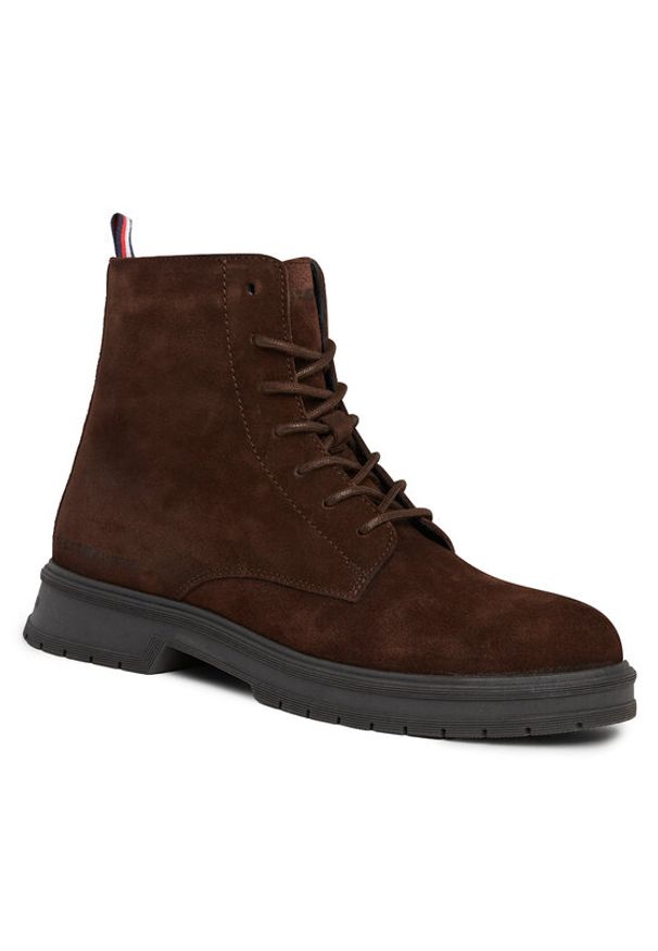 TOMMY HILFIGER - Tommy Hilfiger Trzewiki Hilfiger Core Suede Boot FM0FM04674 Brązowy. Kolor: brązowy