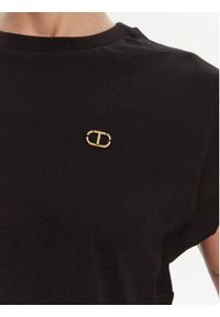 TwinSet - TWINSET T-Shirt 251TT2043 Czarny Regular Fit. Kolor: czarny. Materiał: bawełna #5