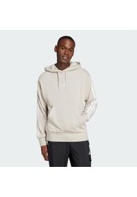 Adidas - Bluza z kapturem Essentials 3-Stripes French Terry. Typ kołnierza: kaptur. Kolor: beżowy, biały, wielokolorowy. Materiał: materiał. Sport: fitness