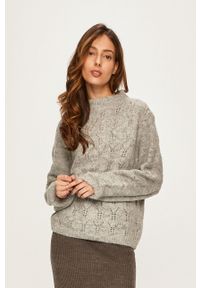 ANSWEAR - Answear - Sweter. Kolor: szary. Materiał: materiał, dzianina. Wzór: gładki, ze splotem #1