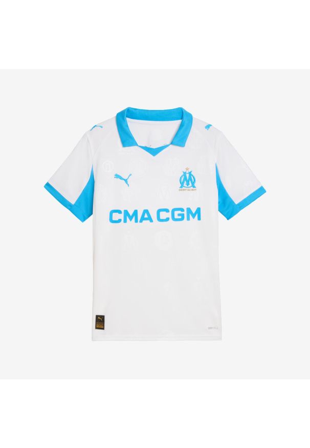 Koszulka piłkarska dla dzieci Puma Olympique de Marseille 24/25 domowa. Materiał: materiał. Sport: piłka nożna