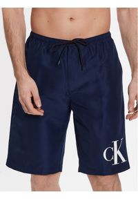 Calvin Klein Swimwear Szorty kąpielowe KM0KM00805 Granatowy Regular Fit. Kolor: niebieski. Materiał: syntetyk