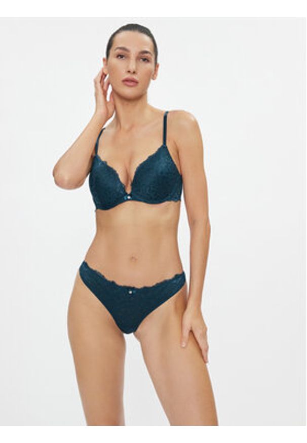 Hunkemöller Biustonosz push-up Marine 202699 Niebieski. Kolor: niebieski. Rodzaj stanika: push-up