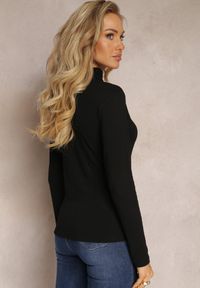 Renee - Czarna Bluzka Bawełniana z Falbankami Anefalu. Typ kołnierza: kołnierz z falbankami. Kolor: czarny. Materiał: bawełna. Wzór: aplikacja #3