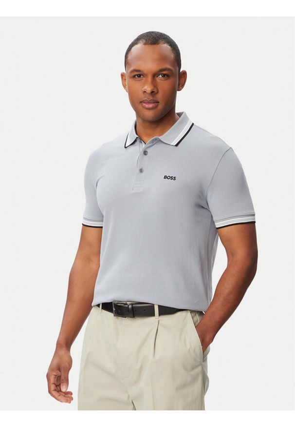 BOSS Polo Paddy 50469055 Zielony ciemny Regular Fit. Typ kołnierza: polo. Kolor: zielony. Materiał: bawełna