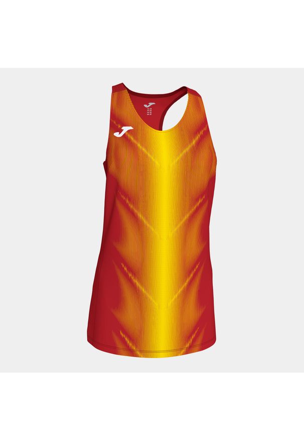 Damski tank top Joma Olympie. Kolor: wielokolorowy, żółty, czerwony. Wzór: nadruk. Sport: bieganie