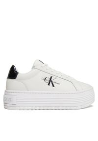 Calvin Klein Jeans Sneakersy Bold Platf Low Lace Lth Ml Met YW0YW01431 Biały. Kolor: biały