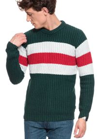 Wrangler - MĘSKI SWETER WRANGLER CHUNKY KNIT PINE W8A7PCG01. Kolor: wielokolorowy. Wzór: kolorowy #6