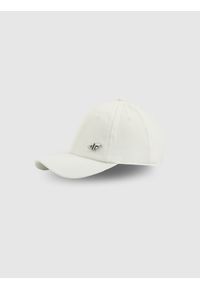 4f - 4F Czapka z daszkiem strapback uniseks - biała S/M (58cm). Kolor: biały. Styl: casual, klasyczny, sportowy #1