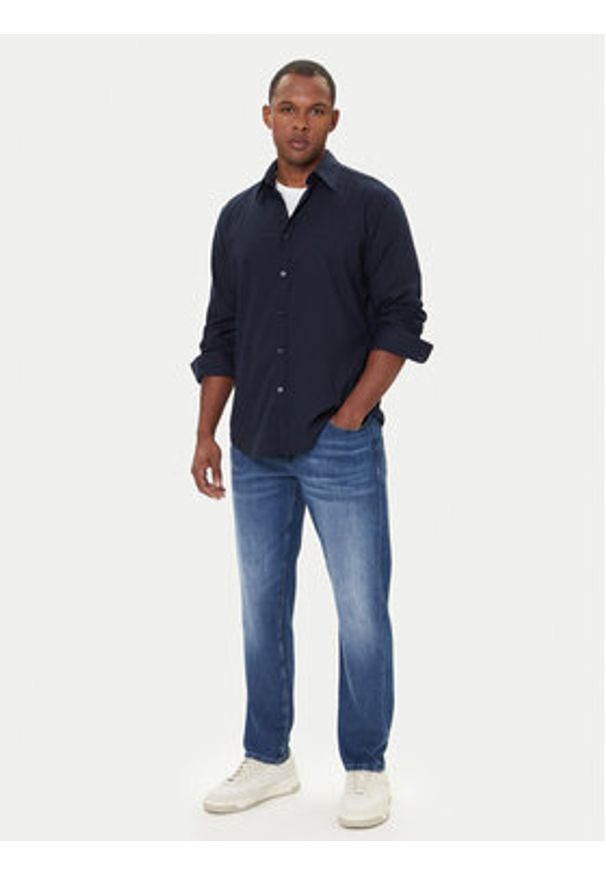 BOSS Koszula Relegant 50548959 Granatowy Regular Fit. Kolor: niebieski. Materiał: bawełna