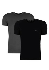 Emporio Armani T-shirt "2 Pack" | 111670 4F733 | Mężczyzna | Czarny, Szary. Kolor: wielokolorowy, czarny, szary. Materiał: wiskoza, elastan. Wzór: nadruk. Styl: klasyczny, elegancki