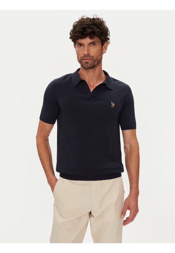 U.S. Polo Assn. Polo MUP3554 Granatowy Slim Fit. Typ kołnierza: polo. Kolor: niebieski. Materiał: bawełna