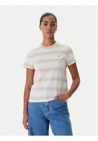 Tommy Jeans T-Shirt DW0DW21834 Beżowy Regular Fit. Kolor: beżowy. Materiał: bawełna #1