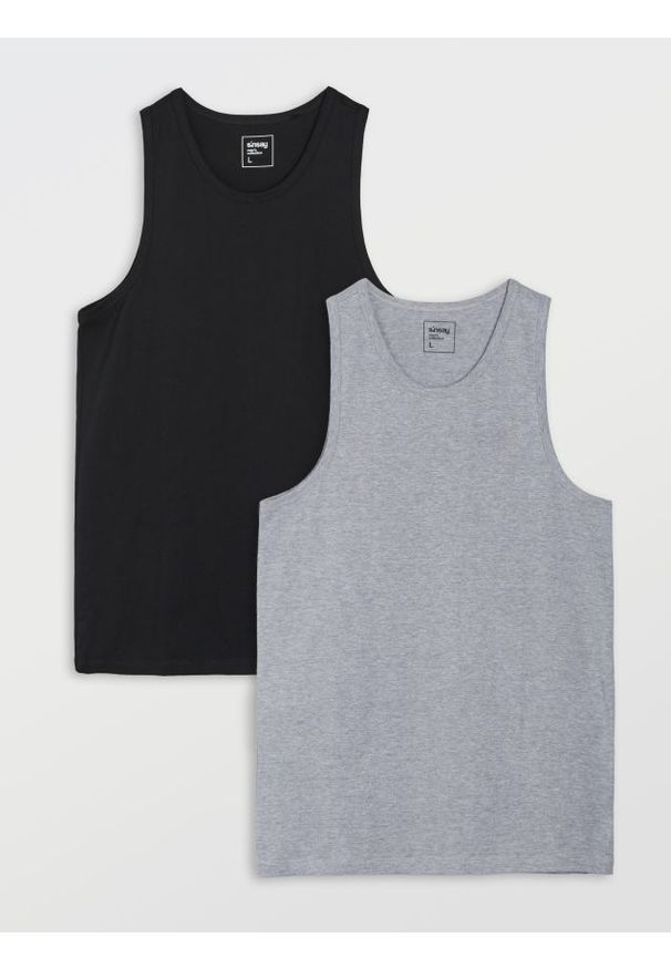 Sinsay - Koszulki bez rękawów z domieszką wiskozy 2 pack - wielobarwny. Materiał: wiskoza