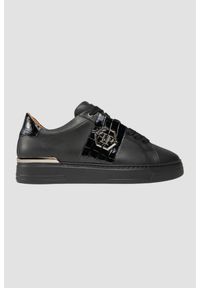 Philipp Plein - PHILIPP PLEIN Czarne sneakersy Leather Lo-top. Kolor: czarny