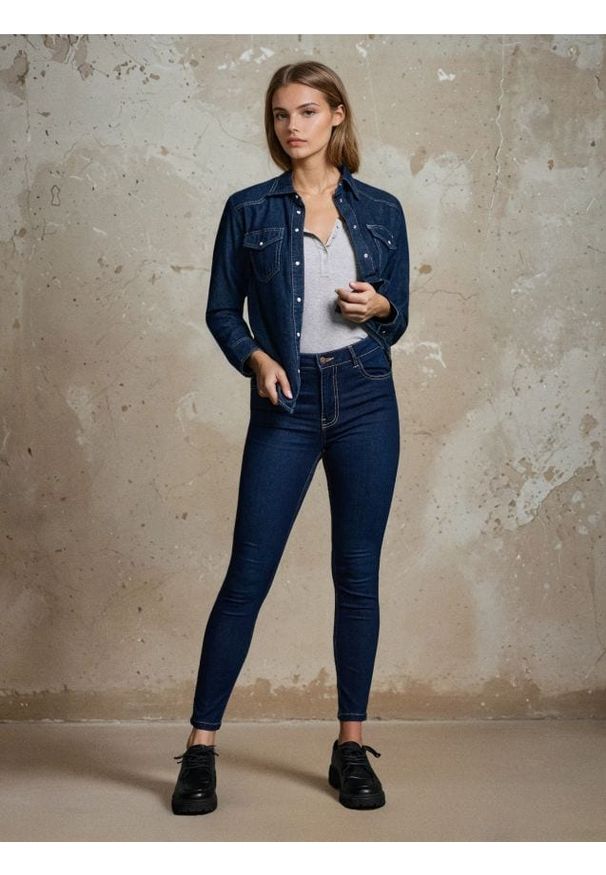 Sinsay - Jeansy skinny fit - niebieski. Kolor: niebieski