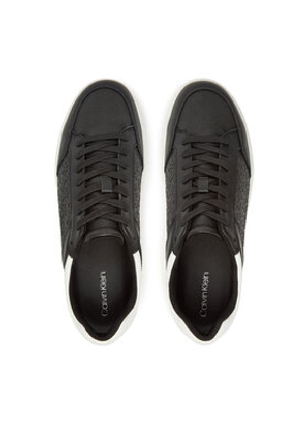 Calvin Klein Sneakersy Clean Cup Low Laceup Mono HM0HM01899 Czarny. Kolor: czarny. Materiał: skóra