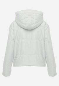 Renee - Miętowa Kurtka z Szerokim Pikowaniem i Nieodpinanym Kapturem Ninilira. Okazja: na spacer. Kolor: miętowy. Materiał: jeans #8