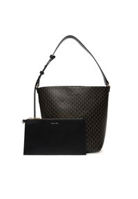 Calvin Klein Torebka Emblem Aop Medium Bucket LV04F3365G Czarny. Kolor: czarny. Materiał: skórzane #1