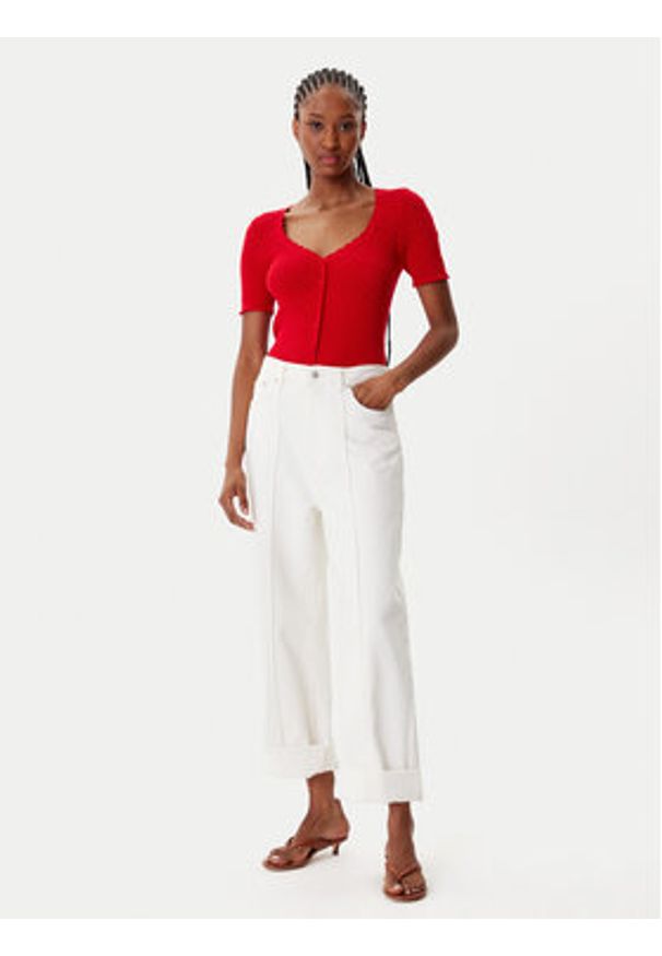 Morgan Bluzka 252-MSNAKE Czerwony Slim Fit. Kolor: czerwony. Materiał: wiskoza